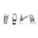 10mm Silver Snap Clip-On Holders with Ring - (Pack of 10)